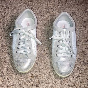 White, Silver, Gray, Sequence, Hush Puppies Sneakers Made in Italy Size 36